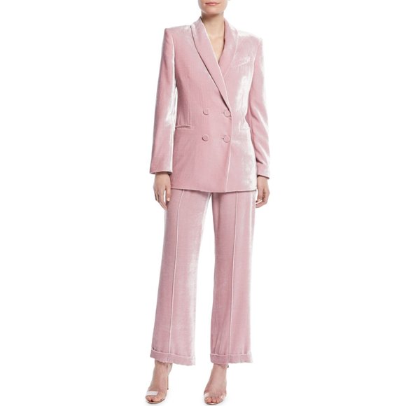 Racil Woman Charlie Velvet High-Waisted Wide-Leg Trousers | Size 10 - Picture 7 of 15